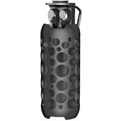 Колонка портативная блютуз и наушники 2в1 Kingstar со световыми эффектами черная 74900₽