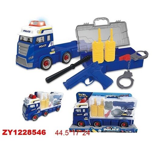 Набор полицейского Shantou 6 предметов, в чемодане-машинке, пластик, в коробке (661-431) набор техники shantou 8 предметов гараж пластик в коробке 868 6a
