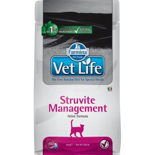 Сухой корм для кошек Farmina Vet Life Cat Struvite Management диетический профилактика рецидивов МКБ, курица 0,4кг