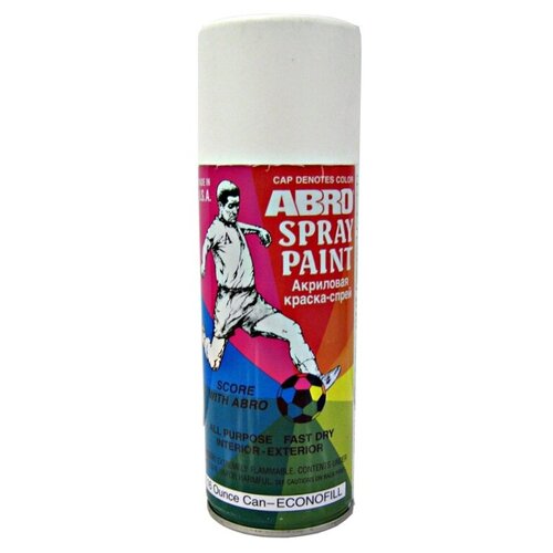 Краска-спрей ABRO (белая мат) SP-020 473мл краска abro spray paint высокотемпературная алюминий 473 мл