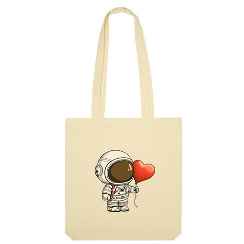 Сумка шоппер Us Basic, бежевый сумка влюбленный космонавт 14 февраля красный