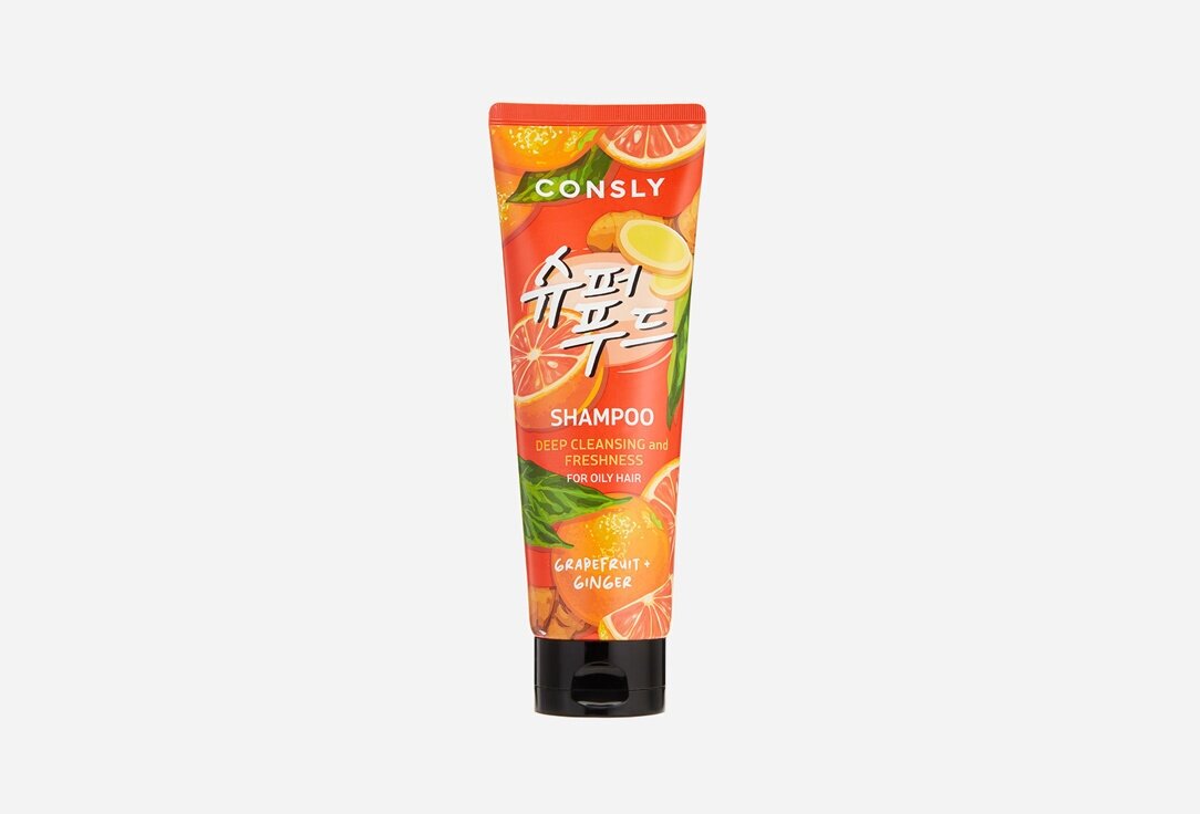 Глубоко очищающий шампунь с экстрактами грейпфрута и имбиря CONSLY Grapefruit & Ginger Shampoo for Deep Cleansing & Freshness / объём 250 мл