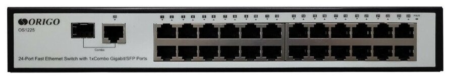 ORIGO OS1225/A1A Неуправляемый коммутатор 24x100Base-TX 1xCombo 1000Base-T/SFP корпус металл