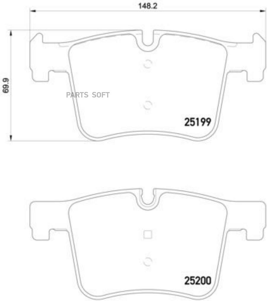 Комплект передних тормозных колодок Brembo P06075X для BMW 1 серия F20 F21 2 серия F22 F87 F23 3 серия F30 F80 F31 F34 4 серия F32 F82