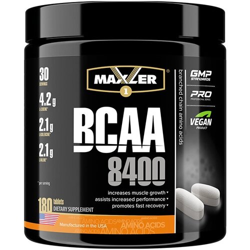 Amino BCAA 8400 mg, 180 tabs аминокислота maxler bcaa 8400 нейтральный 360 шт