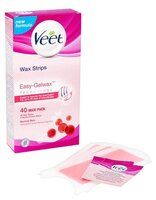 Veet Восковые полоски Easy Gelwax с маслом ши и ароматом ягод для нормальной кожи 20 шт.