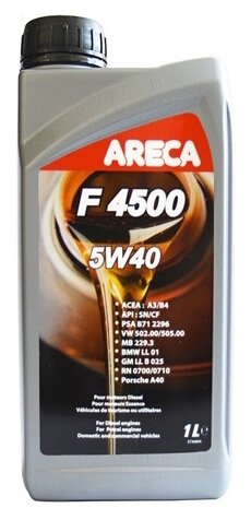 ARECA 11451 М/м синт. F4500 5W-40 1л