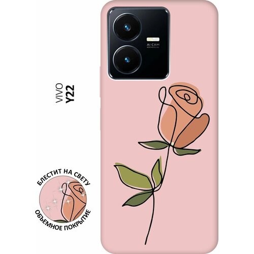 Силиконовый чехол на Vivo Y22, Виво У22 Silky Touch Premium с принтом Rose розовый силиконовый чехол на vivo y22 виво у22 silky touch premium с принтом heartbreaker розовый