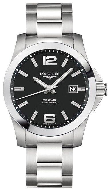 Наручные часы LONGINES Conquest, серебряный, черный