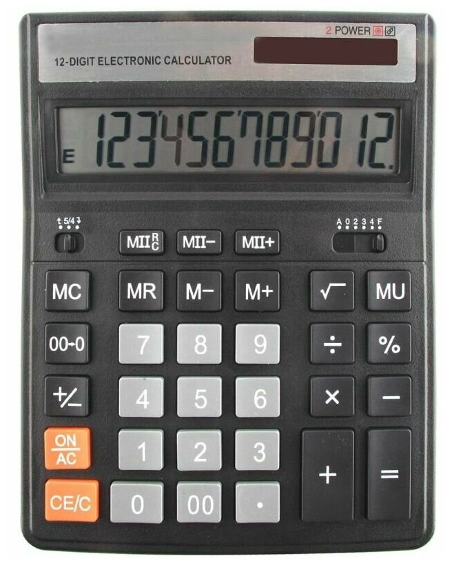 Калькулятор настольный полноразмерный Attache AF-77712р дв. пит200x155мм черный