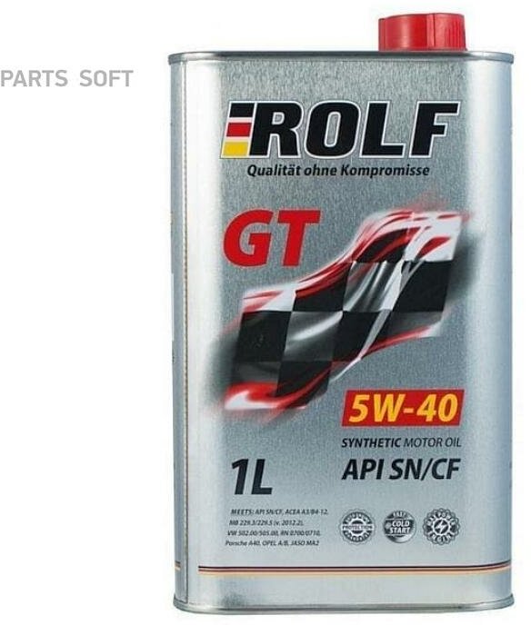Масло мотор. ROLF GT SAE 5W40 (синт) API SN/CF 1л. ROLF / арт. 322234 - (1 шт)