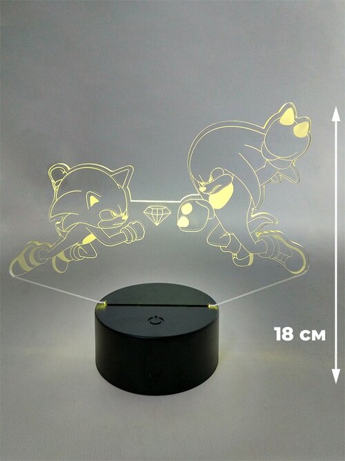Настольный 3D-ночник Соник и Наклз Sonic (usb, 18 см)