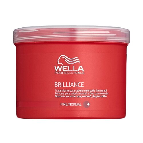 Wella Professionals Brilliance Крем-маска для окрашенных нормальных и тонких волос, 500 мл, банка wella professionals invigo color brilliance маска уход для защиты цвета тонких и нормальных волос 500 г 500 мл банка