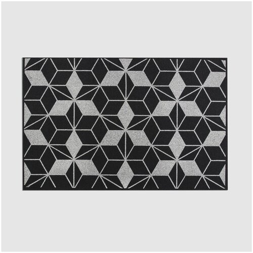 Коврик придверный X Y Carpet чёрно-белый 55х85 см