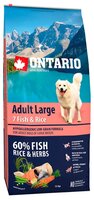 Корм для собак Ontario (12 кг) Adult Large 7 Fish & Rice