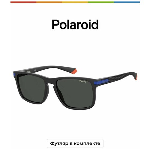 фото Солнцезащитные очки polaroid, прямоугольные, поляризационные, синий