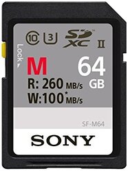 Карта памяти Sony SF-M 64 GB, чтение: 260 MB/s, запись: 100 MB/s