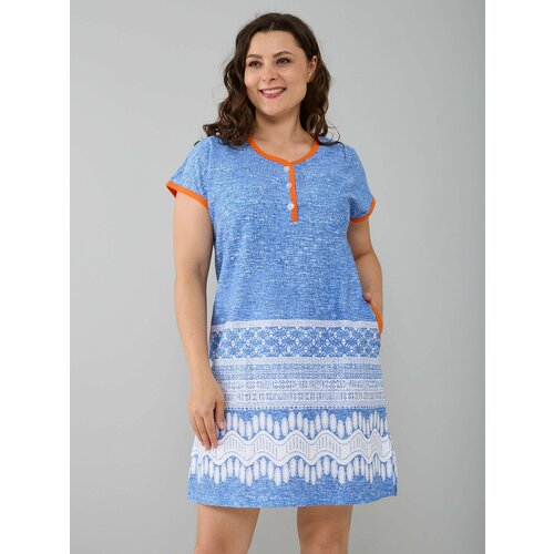 Платье Алтекс, размер 48, голубой, белый