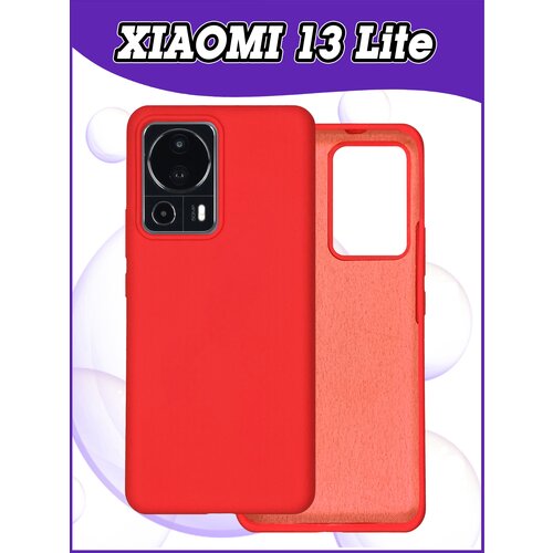Чехол накладка Xiaomi Mi 13 Lite / Ксиаоми 13 Лайт противоударный из качественного силикона с покрытием Soft Touch / Софт Тач красный