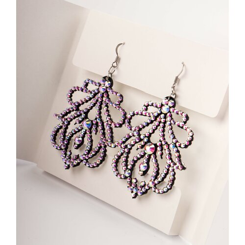 Серьги , стекло, черный