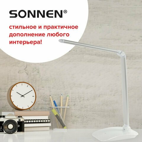 Лампа офисная светодиодная SONNEN PH-3607 (236686), 9 Вт, серебристый - фотография № 11