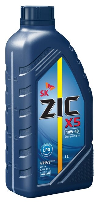 Моторное масло ZIC X5 CNG/LPG 10W-40 Полусинтетическое 1 л