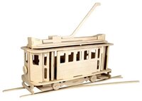 Сборная модель Мир деревянных игрушек Трамвай (П150)