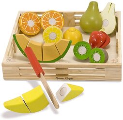 Набор продуктов с посудой Melissa & Doug Cutting Fruit Set 4021 зеленый/желтый/коричневый