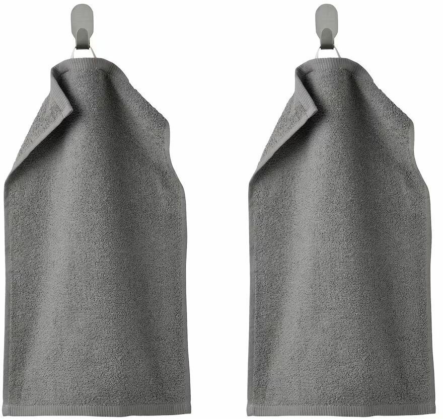 фото IKEA Dimforsen набор гостевых полотенец 30х50, серый, 2 штуки