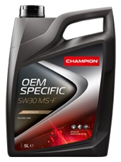 Масло мот. CHAMPION OEM SPECIFIC 5W30 MS-F, ACEA: A1/B1-12 ACEA: A5/B5-16, API: SL/CF (5л) синт. CHAMPION OIL 8209512