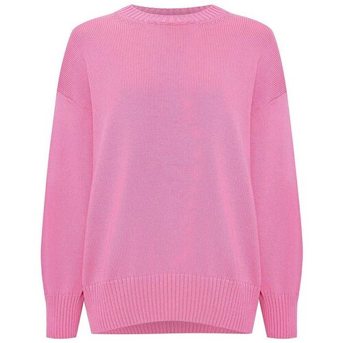 Джемпер Chobi, длинный рукав, удлиненный, размер l/xl, розовый
