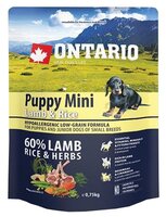 Корм для собак Ontario (0.75 кг) Puppy Mini Lamb & Rice