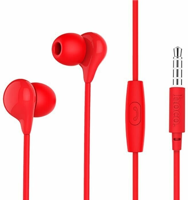 Вакуумные наушники с микрофоном, Hoco M13 Candy Sound Universal Earphones, красные