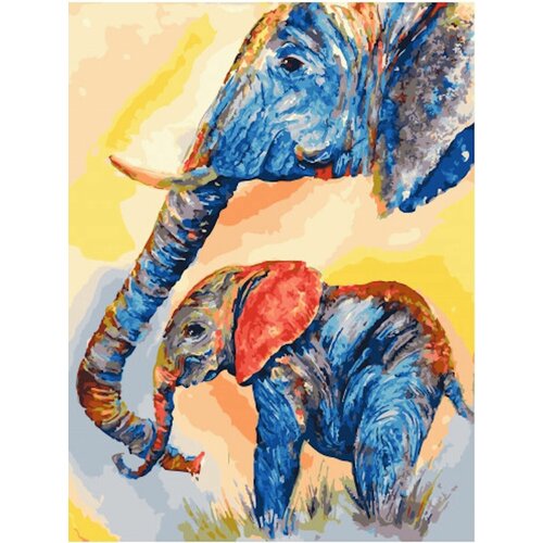 Картина по номерам Радужная семья слонов 40х50 см АртТойс картина по номерам семья волков 40х50 см арттойс