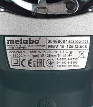 Metabo WEV 15 125 Quick 600468000