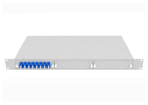 Кросс оптический Toplan , стоечный 19", 16 LC/UPC адаптеров, SM, 1U, серый, укомплектованный (КРС-Top-1U-16LC/U-OS2-GY)