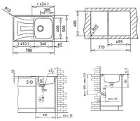 Врезная кухонная мойка 79 см TEKA Universo 1B 1D матовая нержавеющая сталь