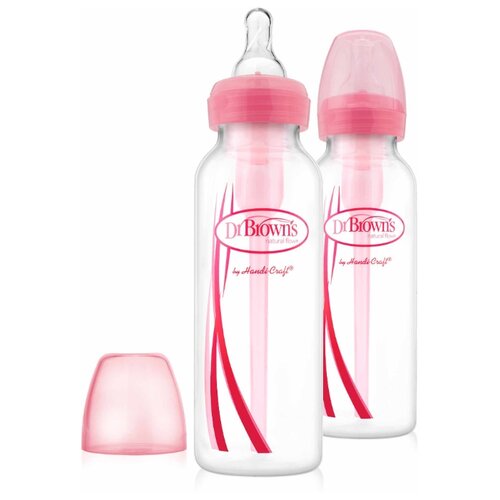 фото Dr. Brown's Бутылочки полипропиленовые с узким горлом Options 250 мл, 2 шт. с рождения, розовый