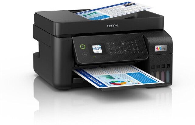 Epson L5290 МФУ А4 цветное: принтер/копир/сканер/факс, 33/15 стр./мин.(чб/цвет), ADF 30 стр., USB/LAN, в комплекте чернила 7 500/4 500 стр.(чб/цвет) (C11CJ65409) - фото №2