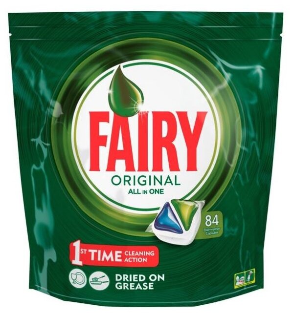 Капсулы для посудомоечной машины Fairy Original All in 1 капсулы, 84 шт., пакет