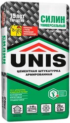 Штукатурка Unis Силин универсальный армированный, 25 кг серый