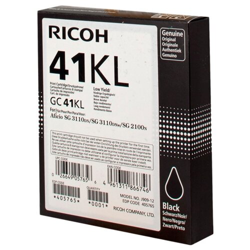 Картридж Ricoh GC 41KL, 600 стр, черный картридж гелевый для ricoh aficio sg2100 3110 black myink gc 41bk