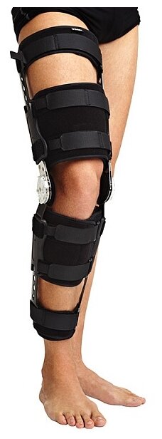 Ортез на коленный сустав с рёбрами жесткости и регулятором угла сгибания Orlett HKS-303, универсальный