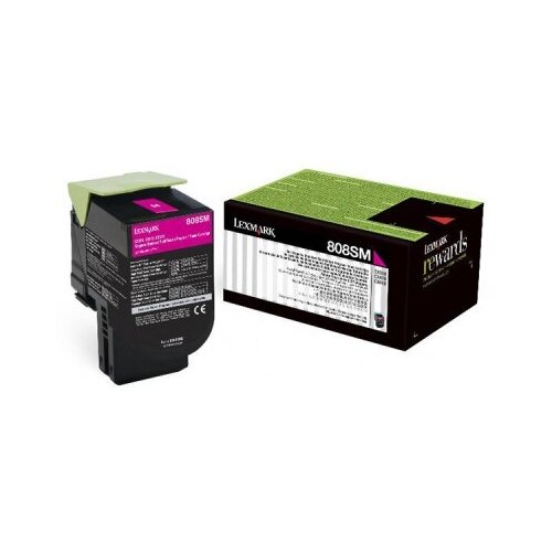 Картридж Lexmark 80C8SM0, 2000 стр, пурпурный lexmark 80c8sme magenta лазерный картридж пурпурный 2 000 стр для принтеров lexmark