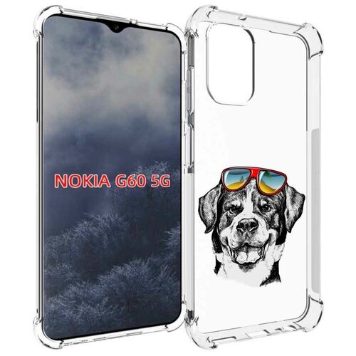 Чехол MyPads счастливая собака для Nokia G60 5G задняя-панель-накладка-бампер