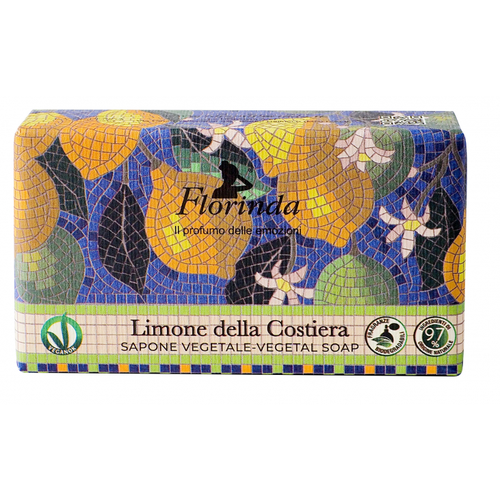 Florinda Vegetal Soap Limone della Costiera Мыло натуральное на основе растительных масел Прибрежный Лимон 200 гр мыло florinda limone della costiera 200 г