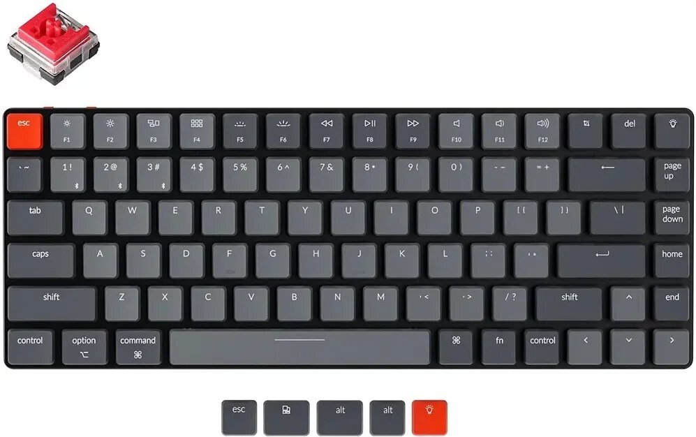 Keychron Беспроводная клавиатура Keychron K3 Grey (White Led, Hot-Swap, Keychron Optical Red Switch)