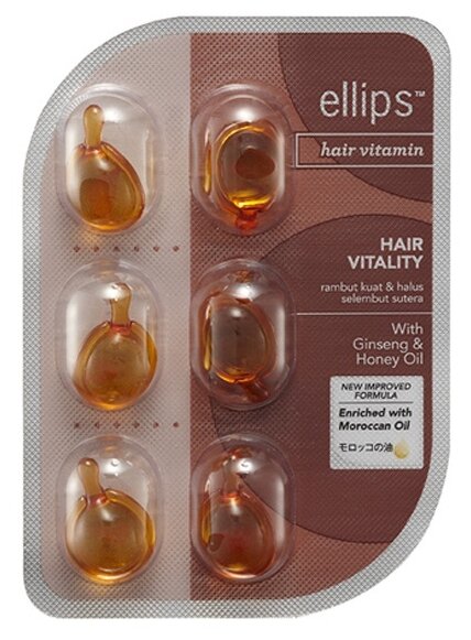 Ellips Hair Vitamin масло Hair Vitality для питания ломких и жестких волос, 1 мл, 6 шт.