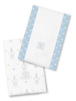 Swaddle Designs Набор полотенчиков для срыгивания (2 шт), 2 шт , расцветка: geo floral/синий/белый/с