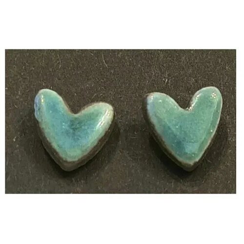 Серьги пусеты Мария Гордеева, зеленый